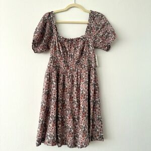 BP Floral mini dress with puffy sleeves